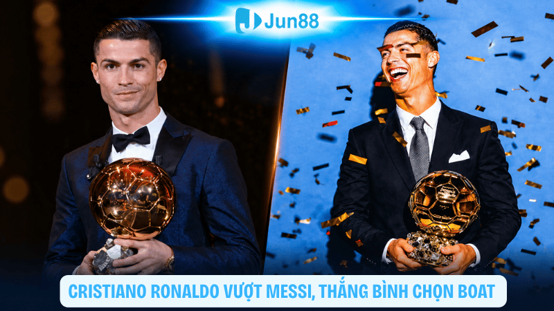 Cristiano Ronaldo thắng bình chọn BOAT, vượt qua Messi